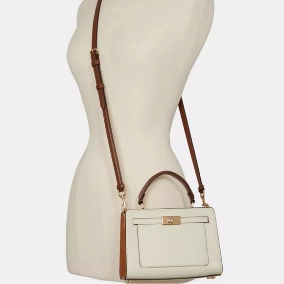 Coach Cream Pebbled Leather Crossbody with Brown Strap !!LIKE NEW! - Picture 8 of 9